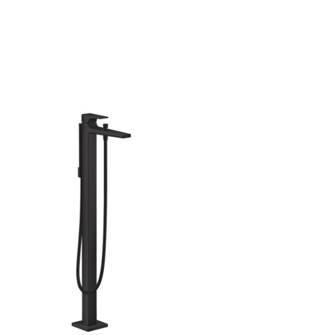 Hansgrohe Metropol Afbouwdeel - voor vrijstaande badkraan vloermontage - met omstel - met voorsprong vaste uitloop 23.5cm - mat zwart SW297543