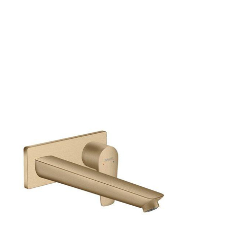 Hansgrohe Talis e Eengreeps wastafelmengkraan - afbouwdeel - voor wandmontage plaat - voorsprong 225 mm en PushOpen - afvoerplug - geborsteld brons SW297622