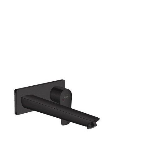 Hansgrohe Talis e Eengreeps wastafelmengkraan - afbouwdeel - voor wandmontage plaat - voorsprong 225 mm en PushOpen - afvoerplug - mat zwart SW297630