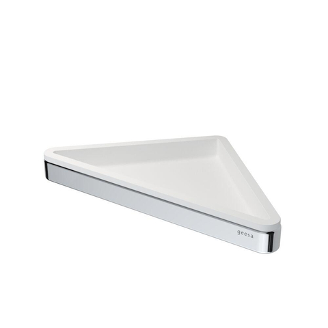 Geesa Frame Étagère d'angle Blanc / Chrome SW334347