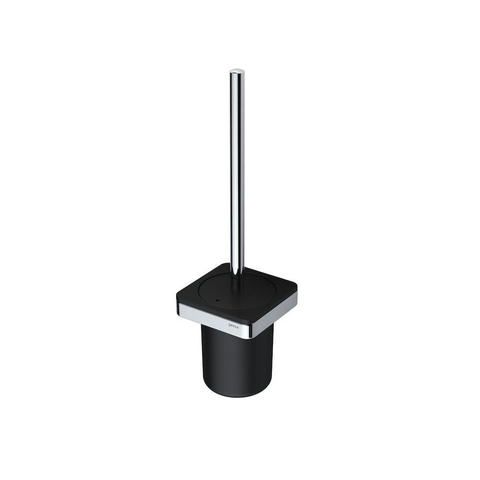 Geesa Frame Toiletborstel met houder Zwart / Chroom (zwarte borstelkop) SW334425