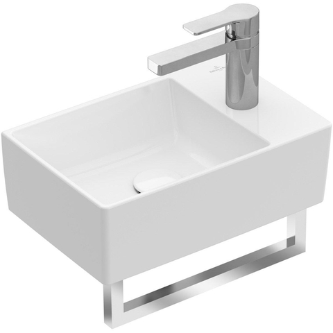 Villeroy & Boch memento 2.0 fontein - 40x26cm - 1 kraangat - zonder overloop CeramicPlus - Graphite (mat grijs) SW354340