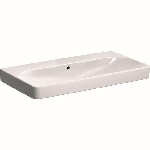 Geberit Smyle wastafel - 90cm - zonder kraangat - met overloop - wit SW417387