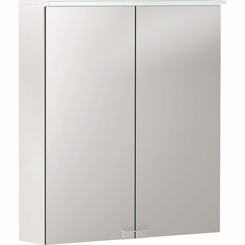 Miroir Armoire Geberit Option avec éclairage - 60x67.7cm - 2 portes - double miroir - blanc SW417588
