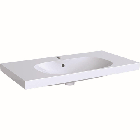 Geberit Acanto wastafel - 90cm - 1 kraangat - met overloop - wit SW417388
