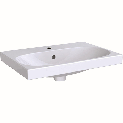 Geberit Acanto wastafel - compact - met kraangat - met overloop - 60x42.2x16.8cm wit 500631012 - wit SW417668