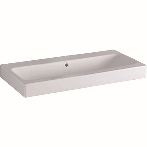 Geberit ICon wastafel - 90x48.5x16cm - 1 wasbak - 0 kraangaten - met overloopgat - keramiek - glans wit SW417123