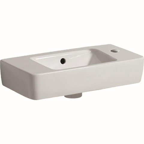 Geberit Renova Compact wastafel - compact - met kraangat rechts - met overloop - 50x25x15cm - met afleg - wit SW417354