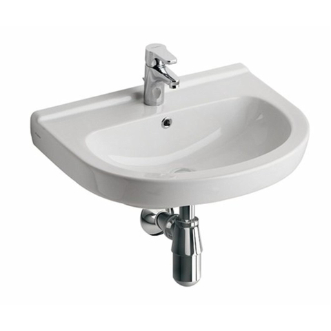 Geberit 300 Basic wastafel - 60cm - 1 kraangat - met overloop - wit SW417730