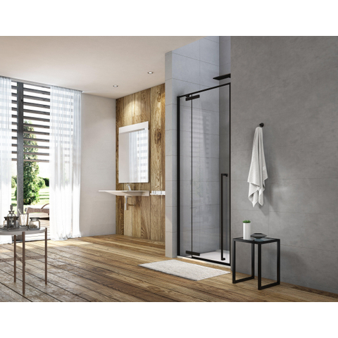 Royal Plaza Guard porte de douche - 90x200cm - porte pivotante - noir mat SW370069