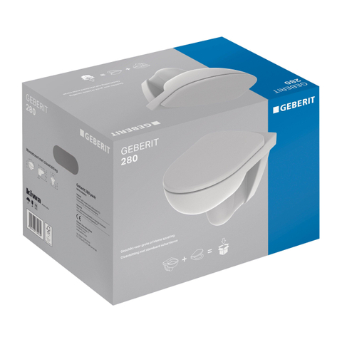 Geberit 280 Basic WC suspendu – 36 x 53 cm – avec abattant – blanc brillant SW398939