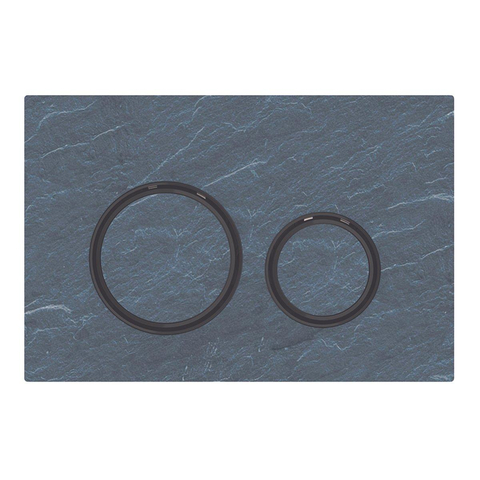 Geberit Sigma50 bedieningsplaat - 2-toets spoeling - rond - zwart chroom/Mustang lei - dualflush - mustang leisteen (grijs) SW420197