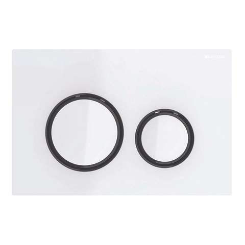 Geberit Sigma50 bedieningsplaat - 2-toets spoeling - rond - dualflush - zwart chroom wit SW420173