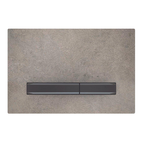 Geberit Sigma50 bedieningplaat, 2-toets spoeling frontbediening voor toilet 24.6x16.4cm zwartchroom / betonlook SW420210