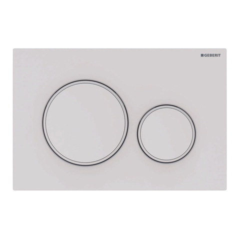 Geberit Sigma20 bedieningplaat, 2-toets spoeling frontbediening voor toilet 24.6x16.4cm mat wit SW420203