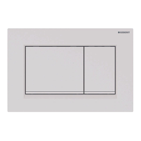 Geberit Sigma30 bedieningplaat, 2-toets spoeling frontbediening voor toilet 24.6x16.4cm wit mat met witte strook SW420189