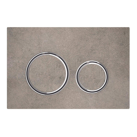 Plaque de commande Geberit Sigma50 - chasse d'eau à 2 boutons - rond - chrome/effet béton SW420191