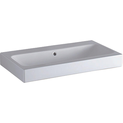 Geberit ICon wastafel - 75x48.5x15.5cm - 1 wasbak - 0 kraangaten - met overloopgat vuilafstotend - keramiek - glans wit SW422310