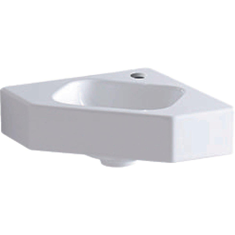 Geberit ICon lave-mains - 46x33x13cm - angle - trou de robinet au centre - anti-salissures - blanc brillant SW422298