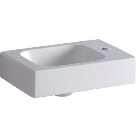 Geberit ICon fontein - 38x28x13.5cm - 1 wasbak - 1 kraangat Rechts - zonder overloopgat vuilafstotend - keramiek - glans wit SW422296