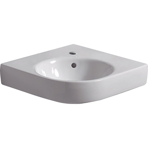 Geberit Renova hoekwastafel - 69.5cm - 1 kraangat - met overloop KeraTect - wit SW422344