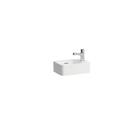 Laufen Val lave-mains - 14.5x35x24.5cm - trou robinet droite - avec trop-plein - blanc brillant SW445854