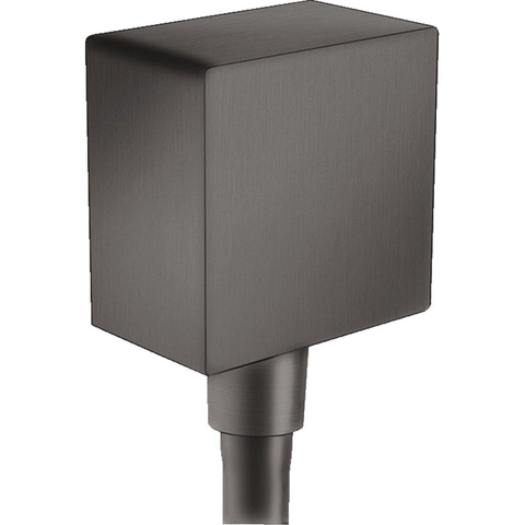 Hansgrohe Fixfit Square muuraansluitbocht - met terugslagklep - hoogglans zwart chroom SW358915