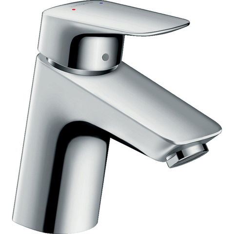 Hansgrohe Logis 1 greeps wastafelkraan - 70 LowFlow - met trekwaste - hoogglans chroom GA42178