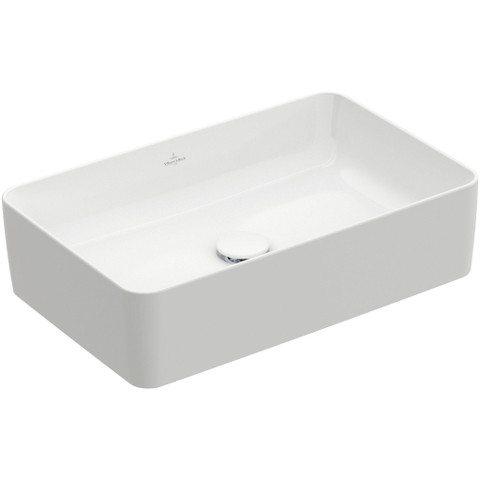 Villeroy & Boch Collaro opzetwastafel rechthoekig - 56x36cm - zonder overloop - zonder kraangat - White Alpine (glans wit) SW336039