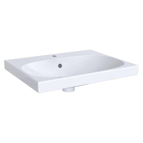 Geberit Acanto wastafel - 60m - 1 kraangat - met overloop KeraTect - wit SW422239