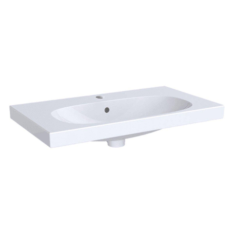 Geberit Acanto wastafel - 75cm - 1 kraangat - met overloop KeraTect - wit SW422128