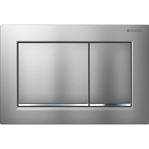 Geberit Omega20 bedieningsplaat - 2-toets spoeling - rechthoekige knoppen - mat chroom/easy-to-clean - chroom SW451737