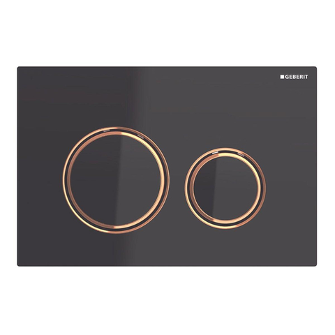Plaque de commande Geberit Sigma50 - chasse d'eau à 2 boutons - rond - rouge doré/noir SW420771