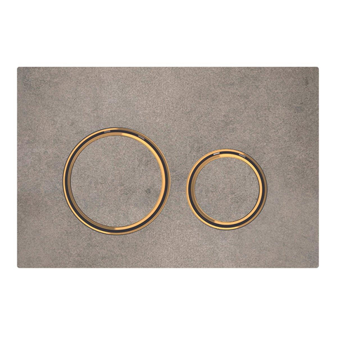 Geberit Sigma50 bedieningsplaat - 2-toets spoeling - rond - messing/betonlook - dualflush - betonlook messing grijs SW420677