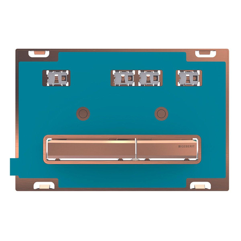 Geberit Sigma50 bedieningsplaat - 2-toets spoeling - rechthoekige knoppen - roodgoud/klant specifiek SW451665