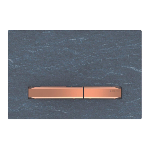 Geberit Sigma50 bedieningsplaat - 2-toets spoeling - vierkant - rood goud/Mustang - dualflush - rood goud mustang leisteen (grijs) SW420607