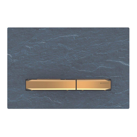 Geberit Sigma50 bedieningsplaat - 2-toets spoeling - vierkant - messing/Mustang - dualflush - mustang leisteen (grijs) SW420937