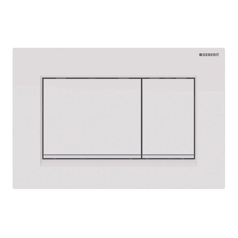 Geberit Sigma20 bedieningsplaat - 2-toets spoeling - rechthoekige knoppen - wit/matwit - dualflush - glans wit SW420211