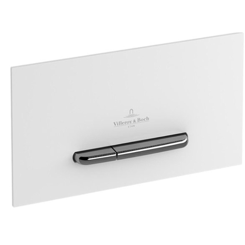 Villeroy & Boch Viconnect bedieningsplaat dualflush frontbediend - 25.3x14.5cm - kunststof wit/chroom - glans wit SW106655