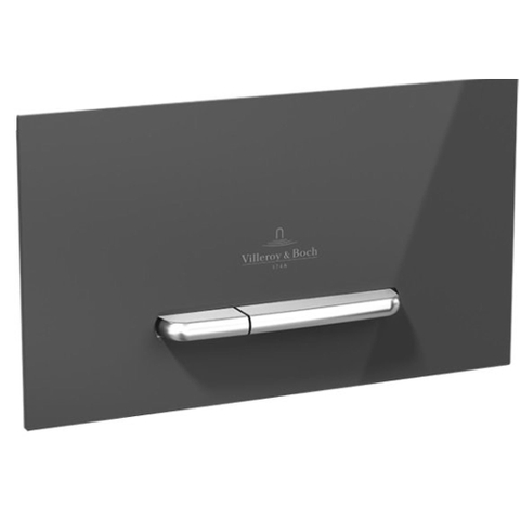 Villeroy & Boch Viconnect bedieningsplaat dualflush frontbediend - 25.3x14.5cm - glas wit/RVS - Glass White (glans wit) SW106650