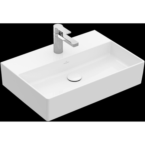 Villeroy & Boch memento 2.0 wastafel onderzijde - geslepen - 60x42cm - zonder overloop - 1 kraangat CeramicPlus - White Alpine (glans wit) SW358436