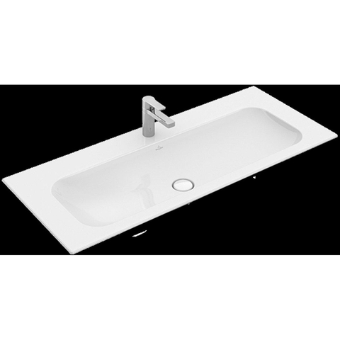 Villeroy & Boch finion meubelwastafel - 1 kraangat - 120x50cm CeramicPlus - zonder overloop - Stone White (mat wit) SW209580