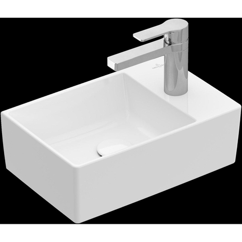 Villeroy & Boch Memento 2.0 lave-mains dessous rectifié 40x26cm - sans trop-plein 1 trou de robinet ceramic+ blanc SW358471