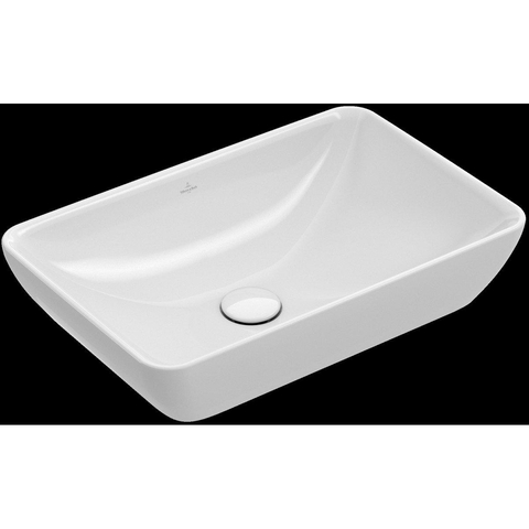 Villeroy & Boch Venticello Lavabo à poser demi encastrable sans trous 55x36cm avec trop-plein Ceramic+ Stone white SW209648