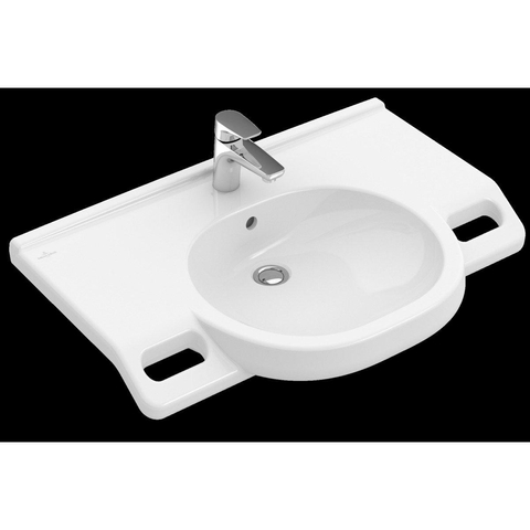 Villeroy & Boch Vicare O.novo Vita wastafel Vita - met 1 kraangat - met overloop - 80x55cm - White Alpine (glans wit) 1025045