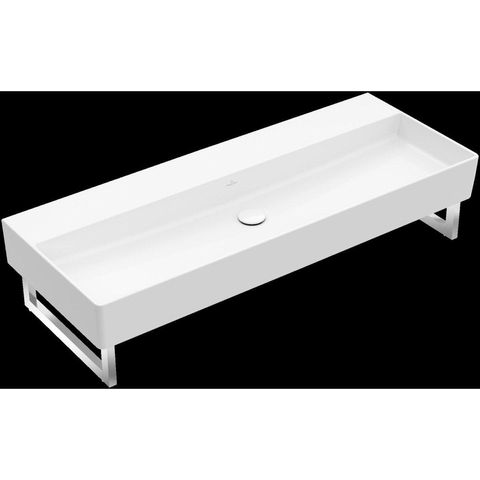 Villeroy & Boch memento 2.0 wastafel - voor handdoekhouders - 120x47cm - zonder overloop - zonder kraangat - White Alpine (glans wit) SW358478