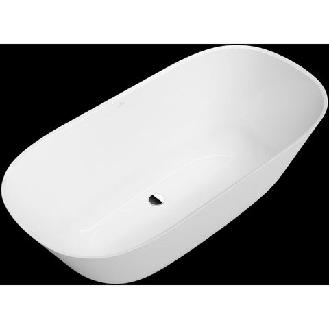 Villeroy & Boch theano vrijstaand duobad - 155x75cm - kunststof quaryl ovaal - glans wit SW480017