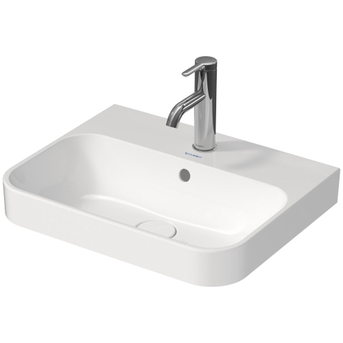 Duravit Happy D.2 Plus opbouwwastafel - met kraangat - met overloop - 50x40cm - met keramisch push-open ventiel - wit SW358146