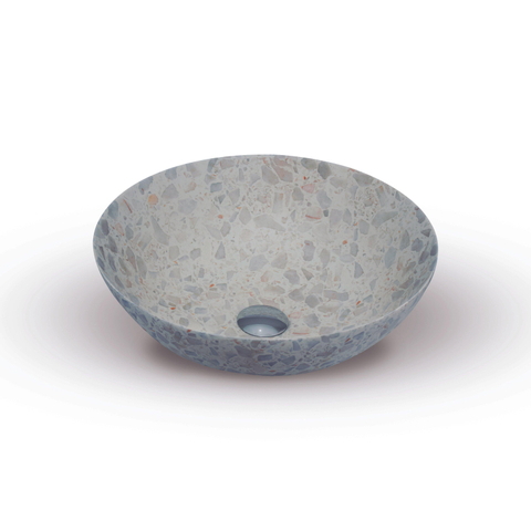 Looox Ceramic terrazzo waskom - 40x15cm - Beige SW374832