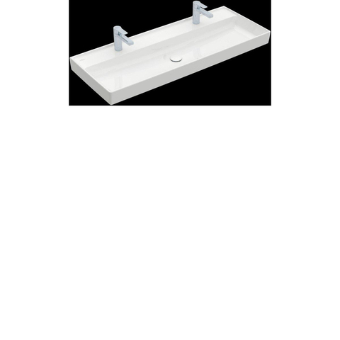 Villeroy & Boch Collaro meubelwastafel - 120x47cm - zonder overloop - 2 kraangaten - White Alpine (glans wit) SW358383